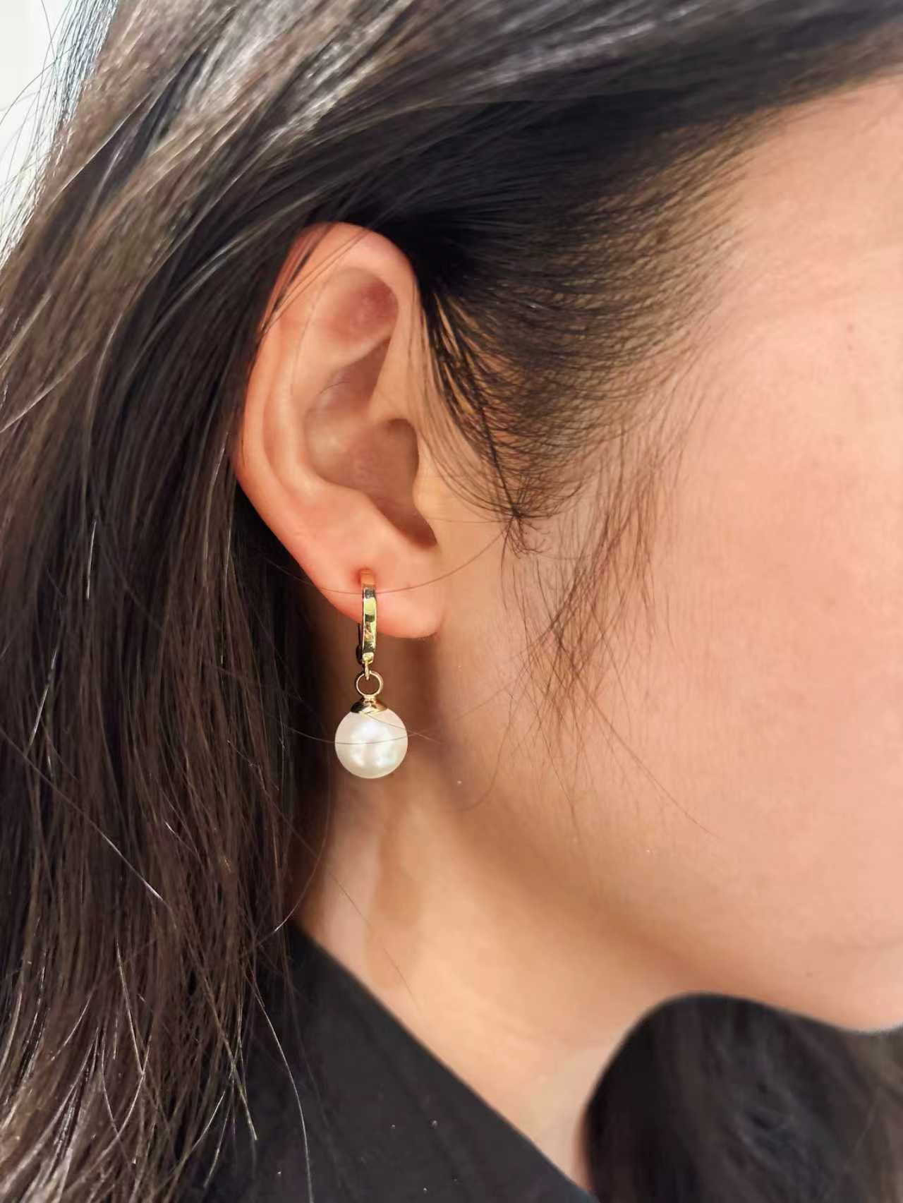 LUX GLOW 水晶珍珠圓圈耳環商品圖 2｜水晶珍珠圓圈耳環 S925銀耳針耳夾