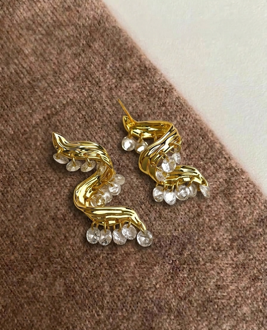 流光藤蔓鋯石耳飾